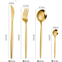 Best selling stainless steel tableware knife, fork and spoon set Portugal gold west tableware Christmas gift box 24 sets